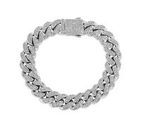 Gold Over 925 Silver Micro-Inlaid 12mm Mossanite Jewelry, Men's Hip-Hop Bracelet Set, A Matched Elegance for the Stylish Man,Father's Day Gift