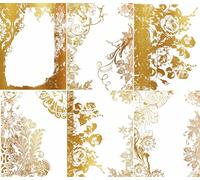 Gold Overlay Frames Rice Paper, 20 x 26,6cm (6pc) - 6 Designs for Scrapbooking Cards Crafts, Decoupage by CRAFT KREATIVELY