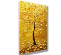 Gold Paint by Numbers for Adults 12x24 inch Painting by Number Canvas Kits with Acrylic Paint Brushes, Hobbies for Adults Women Paint-by-Numbers Room Decor Wall Art,Tree of Life,Without Frame,979-W