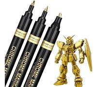 Gold Paint Pen, 3 PCS Gold Marker Pens With 0.7mm, 1mm, 1-2mm Tips, Golden Pen For Painting Drawing On Model Bottles Cups And More Creative Projects