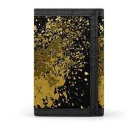 Gold Paint Splash Splatter and Blob Shiny Wallet for Men Trifold Wallets Credit Card Holder Minimalist Front Pocket for Women