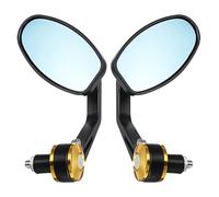 (Gold) Pair Left Right Universal Handlebar Rearview Side Mirrors Motorcycle Scooter