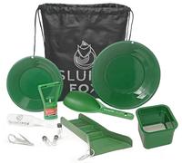 Gold Panning Kit with Mini Sluice Box - Flexible Rubber Sluice Box, Black Sand Magnet Separator, Mini Classifier, Gold Paydirt Scoop, Plato para buscar oro, Free Tote Backpack