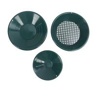 Gold Panning Pan Kit Green ABS Plastic Gold Washing Pan Set 3 Pieces for Prospecting Gold Dredging and Mining Small Medium and Sifter Included