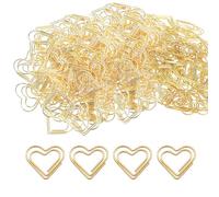 Gold Paper Clips, 100 PCS Small Paperclips Metal Heart Paper Clip Golden Heart Shaped Paperclip for Books Postcards Document