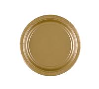Gold Paper Plates, 50 Pack, 6.76 Inch / 17.1cm, Extra Sturdy - for Dessert, Dinner, Parties, Occasions - Durable, Reusable, Recyclable, Disposable