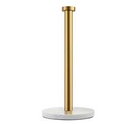 Gold Paper Towel Holder, Standing Paper Towel Holder with Weighted Marble Base for Kitchen Bathroom, Countertop Marble Paper Towel Roll Holder for Standard or Jumbo-Sized