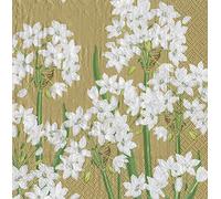 Gold Paperwhites Caspari Lunch Napkins 20 in Pack 3 ply 33 cm Square