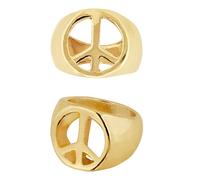 Gold Peace & Love Rings Accessory for Fancy Dress