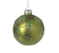 Gold Peacock Feather Glitter Gem Bauble by Heaven Sends