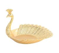 Gold Peacock Shape Trinket Dish Dessert Candy Snack Nut Serving Tray Fruit Plate for Storage