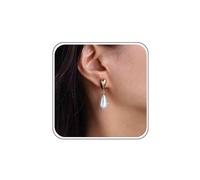 Gold Pearl Earrings for Women Big Pearl Drop Earrings Large Pearl Dangle Earrings Wedding Earrings Bridal Earrings Metal Teardrop Silver Stud Earrings Vintage Statement Earrings Jewelry