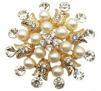 Gold Pearl Napkin Ring 5cm Hollow Floral Design
