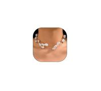 Gold Pearl Necklaces for Women Layered Baroque Pearl Choker Necklace Adjustable Bridal Wedding Necklace Trendy Prom Party Jewelry Accessories Gifts, L, Metal, No Gemstone