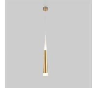 Gold Pendant Bar LED Long Tube Hanging Ceiling Lamp Modern Black Acrylic Suspension Droplight Linear Chrome Foyer Chandelier for Staircase, Bedside, Bedroom(Gold,White Light)
