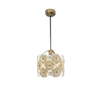 Gold Pendant Light Fixture Girl Adjustable Chain Decorative Elegant Hanging Lamp, White Flower Chandelier for Bedroom, Nursery, Living Room Etc.(White)