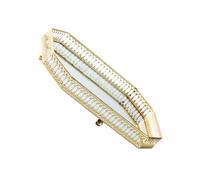 Gold Perfume Tray, Mirror Trays for Dressing Table, Golden Mirror Vanity Trays, Hollowed Countertop , Small Perfume Tray for Bedroom Dresser, Counter, Couchti