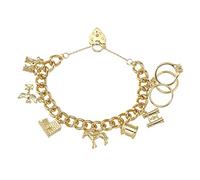 Gold Pets & Post Charm Bracelet, 8-Inch, 48g, Gold Plated - Bling King London