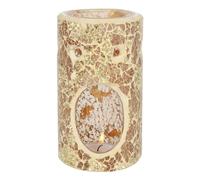 Glass Pillar Crackle Effect Oil Burner - Gold