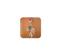Gold Pine Cone Leaf Huggie Dangle Earrings for Women Unique Silver Pine Twig Cone Drop Hoop Earrings Outdoor Mountain Camping Accessories Jewelry Gift, 2XL, Metal, No Gemstone