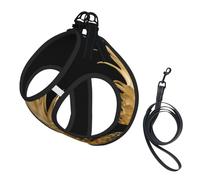 Gold Pineapple (1) Small Pet Harness Vest - Full Print Design, Adjustable and Reflective for Safety, Suitable for Small Cats and Dogs Pet leash vest