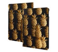 Gold Pineapple Background Printed Tablet Case for Ipad 7th Generation 10.2", Pu Leather Non-Slip Tablet Cases Shockproof Stand Cover with Auto Sleep/Wake Cover