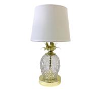 Modern Pineapple Design Touch Operated Table Lamp or Bedside Light - Gold with White Shade Touch Lamp LED Compatible 42cm Tall