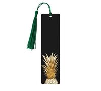 Gold Pineappledouble Sided Printed Wooden Bookmark 18x3.1cm for Reading, A Gift for Book Enthusiasts and Readers, and A Reading Accessory for Book Enthusiasts