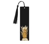 Gold Pineappledouble Sided Printed Wooden Bookmark 18x3.1cm for Reading, A Gift for Book Enthusiasts and Readers, and A Reading Accessory for Book Enthusiasts