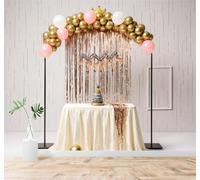 Gold Pink Balloons Archway Metallic Tassels Crown Decorations Modern 3D Wallpaper Premium Textured Silk Neutral Tones Material Ideal for Living Room Bedroom-350cm×256cm