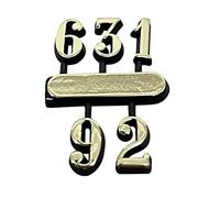 Gold Plastic Self Adhesive Numbers Arabic Numerals 10mm 3,6,9 & 12