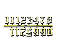 Gold Plastic Self Adhesive Numbers Old English Numerals 20mm Full Set
