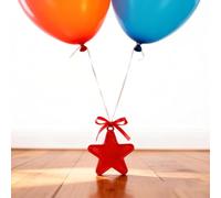 Gold Plastic Star Shaped Balloon Weights 8g - Pack of 25 Helium Balloon Holders for Party, Event & Display Decorations (25, Red)