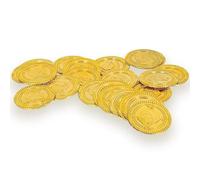 Gold Plastic Treasure Coins - Pack of 30 - Shiny Pirate Coins for Parties, Games, and Gifts