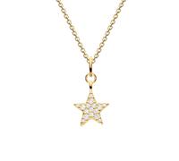 Gold Plate Star Pendant by Dew - Sterling Silver / Zirconia / Gold Plated