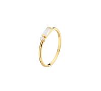 Gold Plate Zirconia Ring | Dew - Size M - Sterling Silver / Zirconia / Gold Plated