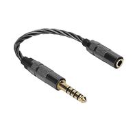 Gold Plated 4.4mm Male to 3.5mm Female Stereo Adapter Cable for Cayin N6ii DAP - Improves Resolution and Separation - Lossless Sound Quality - Grey