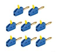 Gold Plated 4mm 32A Solderless Quick Connect Banana Terminals 8Pcs Multi Colored, Terminal Set For Lab Testing Devices, Meters And DIY Electrical Wiring Projects(Blue)