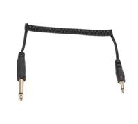 Gold-plated 6.35 mm to 3.5 mm coiled cable, retractable, plug-and-play portable audio adapter, compatible with PC, laptop, MP3 player, mono male to