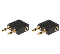 Gold Plated Airplane Headphone Adapter for 3.5mm Plug Jack Socket Converter (2xairplane headphone adapters)