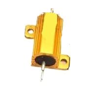 Gold-plated aluminium-shell resistor 1PC 25W Aluminum Power Metal Shell Wirewound Resistor 0.01~30K .1 .5 2 3 6 8 10 100 150 200 300 500 1K ohm(0.75R)
