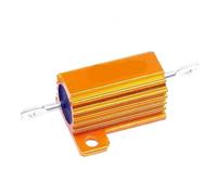 Gold-plated aluminium-shell resistor 2PCS 25W Aluminum Power Metal Shell Wirewound Resistor 0.1~100K 1R 10R 100R 4.7K 5.1K 10K 15K 20K 22K 30K 50K 75K Ohm(25W-5.6 Ohm)