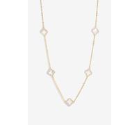 Jon Richard Women's Gold Plated & Mother of Pearl Station Clover Necklace Jon Richard Gold One Size