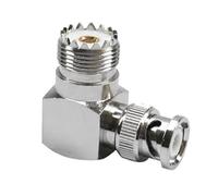 Gold Plated BNC Male to SO239 Female Adapter, 50 Ohm RF Connector