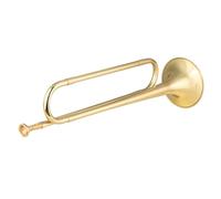 Gold-Plated Brass C Bugle Call Cavalry Horn with Mouthpiece Musical Instrument for Beginners School Band Orchestra