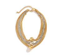Gold-Plated Chunky Multi-Layer Necklace for Women, Punk Gothic Ball Pendant Choker,Geometric Twisted Chain Link Y Drop Necklace Statement Hip-Hop Vintage Grunge Y2k Fashion Jewelry,triple ball, Zinc