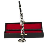 Gold Plated Clarinet Model Miniature With Stand And Case Desk Decoration Music Scene Accessory Enduring Gold Plated Model