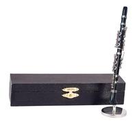 Gold Plated Clarinet Model Musical Instrument Decoration Miniature Replicas Ornament Music Scene Accessory Miniature With Stand And Case
