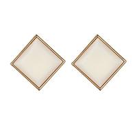 Gold Plated Clip On Earrings With A Large Off White Resin Stone - Bree W