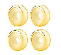 Gold-Plated Clip Stopper Charms Sterling Silver Rondelle Spacer Bead Charm Stopper Charm for Pandora Charm Bracelets (Gold-Plated (4 pcs))